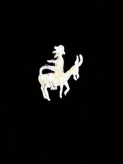 Vtg 800 Silver Nasreddin Hodja Riding Donkey Backwards 800 Silver Tie Clasp EUC