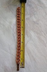 Vintage Solid Copper Bracelet 8″ Cuban Curb Link Weighty 50 Grams Hallmarked