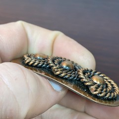 Vtg Blackened Copper Brooch Pin Triple Swirled Rope Modernist MCM DIO HOFFMANDO