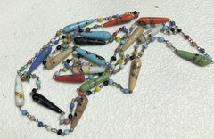 Vintage Lot of 2 1960s Boho Hippie Love Beads – Multi-colors – 54″ long