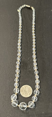 Faceted Graduating Crystal 20″ Necklace Hand Strung Amazing Shimmer
