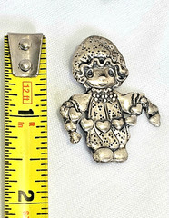 Sterling Silver Precious Moments Many Hearts Brooch Little Girl Mexico PMI VTG