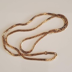 Sarah Coventry VTG Gold Tone Brick Link Chain Necklace 24 Inch Patent 3427691
