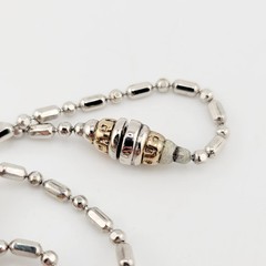Vtg TJ Necklace John Medeiros Bamboo 16″ Chain Golden CZ Designer Roman Jewelry