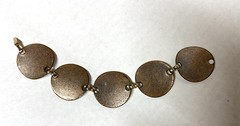 VINTAGE MCM- ENAMEL ON COPPER BRACELET- WHITE/BLUE/GREEN- SIGNED INGA