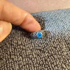Sterling Silver 925 Oval Turquoise Stone Ring Size 7 3/4 Vintage