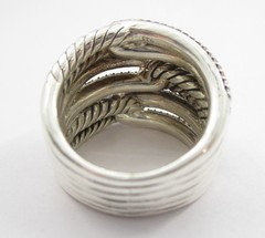 David Yurman 1.07CTW Round Diamond Labrinth Loop Ring Sterling Silver Size 6.25