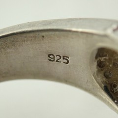 Vintage 925 Sterling Silver Ornate Diamond Size 6 3/4 Band Ring by EA Weighs 8 g