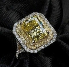 Art Deco 3.90 Ct Canary Diamond Vintage Engagement Ring 925 Sterling Silver