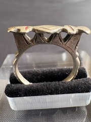 Vintage Silver Tuareg Ring Hand Engraved Design Tribal Ring Flat Top Size 7.5 US