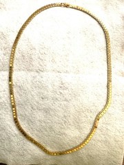 Vintage Monet Necklace Shiny Goldtone Flat Chain 25 1/4″ Necklace