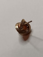 Vintage Signed MARVELLA Gold Tone Faux Pearl Knot Twist Stud Earrings