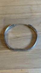 Vintage Etched Sterling Silver Bangle Victorian Style About 7 Inches Signed
