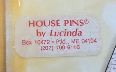 Vintage House Pins by Lucinda Green Home Palm Tree & Moon in Sky Pin / Brooch