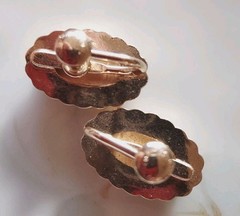 Vtg 1/20 12KT GF Victorian Design Floral Etched Screwback Earrings—11-25