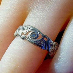 Original EARTH MINED DIAMOND Deco Band Vintage PLATINUM Eternity Anniversary 8