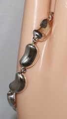 Vintage Sterling Silver FAS Bean Link Bracelet 13 grams 7.5 inches