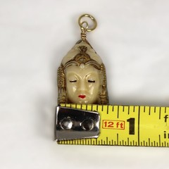 Vintage Selro Selini Charm Asian Princess Pendant Unsigned 1″ Thai Girl