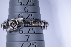 Vintage Rose Floral Link Bracelet Sterling Silver 6.5-7″ Detailed Design