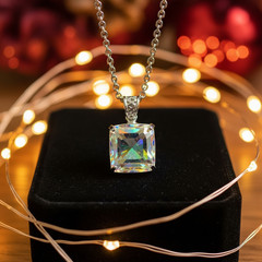 Mystic Topaz Pendant: Iridescent Rainbow Gemstone, Spiritual Healing Necklace