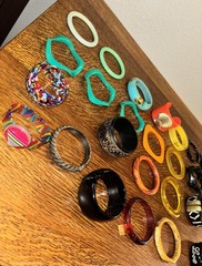 Bangle Bracelet Bundle – Plastic, Resin, Wood Mixed Lot of 31