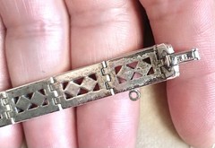 ENGEL Bros. ART DECO Bracelet Earring Set Clear Rhinestone RHODIUM Plating 1930s