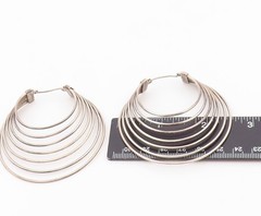 925 Sterling Silver Vintage Earrings Classic Cascade Loop Strand Hoop EG14531