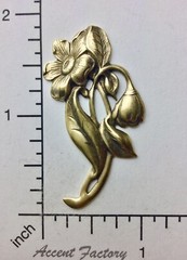 30593 Brass Oxidized Victorian Floral Spray Jewelry Finding