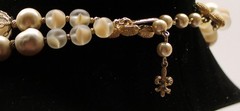 Vtg Vendome Double Strand Mixed Beads Necklace Bicone Polymer Frosted Faux Pearl