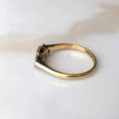 Art Deco Style Three-Stone Round Lab Created Diamond 14K Gold FN Engagement Ring