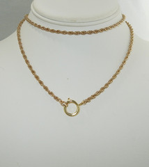 Antique Victorian Gold Filled Pocket Watch Chain 26″ Necklace & Quizzing Glass