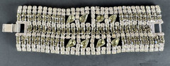 3 Piece VTG Clear White Rhinestone Wedding Necklace Bracelet Pin Costume Jewelry