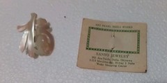 Vintage Chinese Mother of Pearl “Blessing, Good Fortune, Luck” brooch Pin