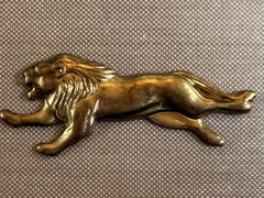 Vintage Brass Lion Stampings 1.25” High Relief Safari Animal Jewelry Findings