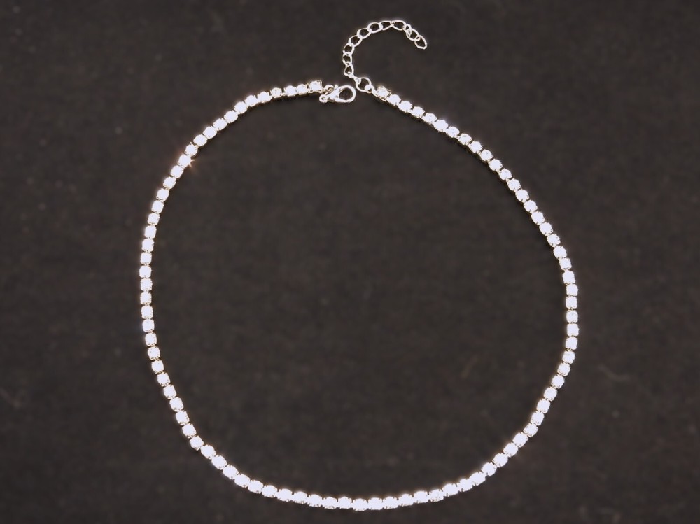 16″ Vintage Rhinestone Choker Necklace, Elegant, Delicate, Necklace, JWL-502