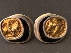 Ronjon Bloch Womens Vintage Earring Pair Set 14Kt Gold 925 Sterling Silver