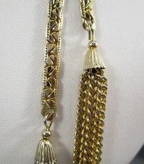 Vtg COROCRAFT Gold Tone Sliding Lariat 21″ total wearable length Necklace 849