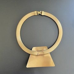 Vintage 1980s Modernist Statement Necklace Geometric Omega Runway