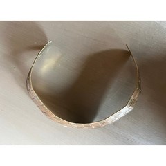 Mixed Metal Torque Collar Copper Brass Woven Checkerboard Choker Brutalist MCM