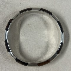 VTG MCM Scandinavian Design Sterling Silver Baltic Amber Inlay Bangle Bracelet