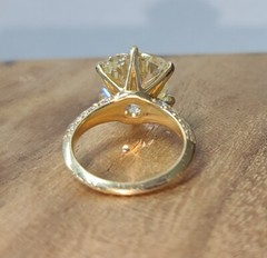 Vintage 18k Yellow Gold Engagement Ring 10.08ct Natural Euro Cut Yellow Diamond