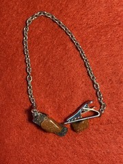 Vintage Unbranded Silver Tone Sweater Clip With Sunstones