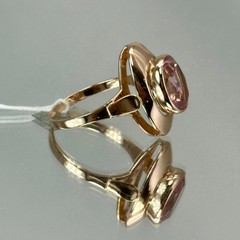 USSR Vintage Original Rose Gold Amethyst (lab. made) Ring 583 14K 3,63 g 6,25 US