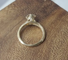 14k Yellow Gold Vintage Engagement Ring 1.45ct.Lab-Grown Old Euro Diamond