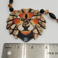 Vintage Lee Sands Lion Head Mosiac Inlay Pendant Necklace – Jewelry