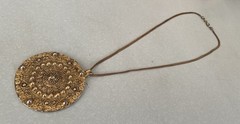 Yves Saint Laurent Vintage Medallion necklace Aztec Style Gilt *YSL Mark* Rare!