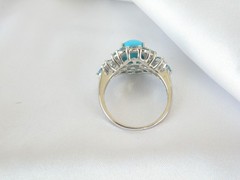 Vintage Sterling Silver 925 Sleeping Beauty Blue Topaz Ring Size 7