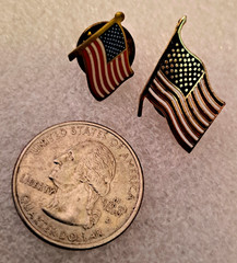 Vtg Americana Red White & Blue Jewelry Lot Necklace Flag Pins Earrings