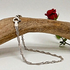 Designer FAS Italian 925 Sterling Silver Twisted Chain Link Chain Bracelet, 7″