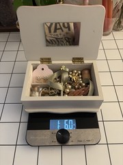 Coquette Vintage Jewelry Box w Costume Jewelry + Trinkets